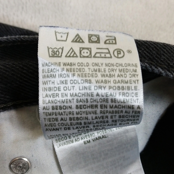 Levi's 505 Black Men's Regular Fit Straight Leg Jeans Sz 36x30 - Picture 12 of 14